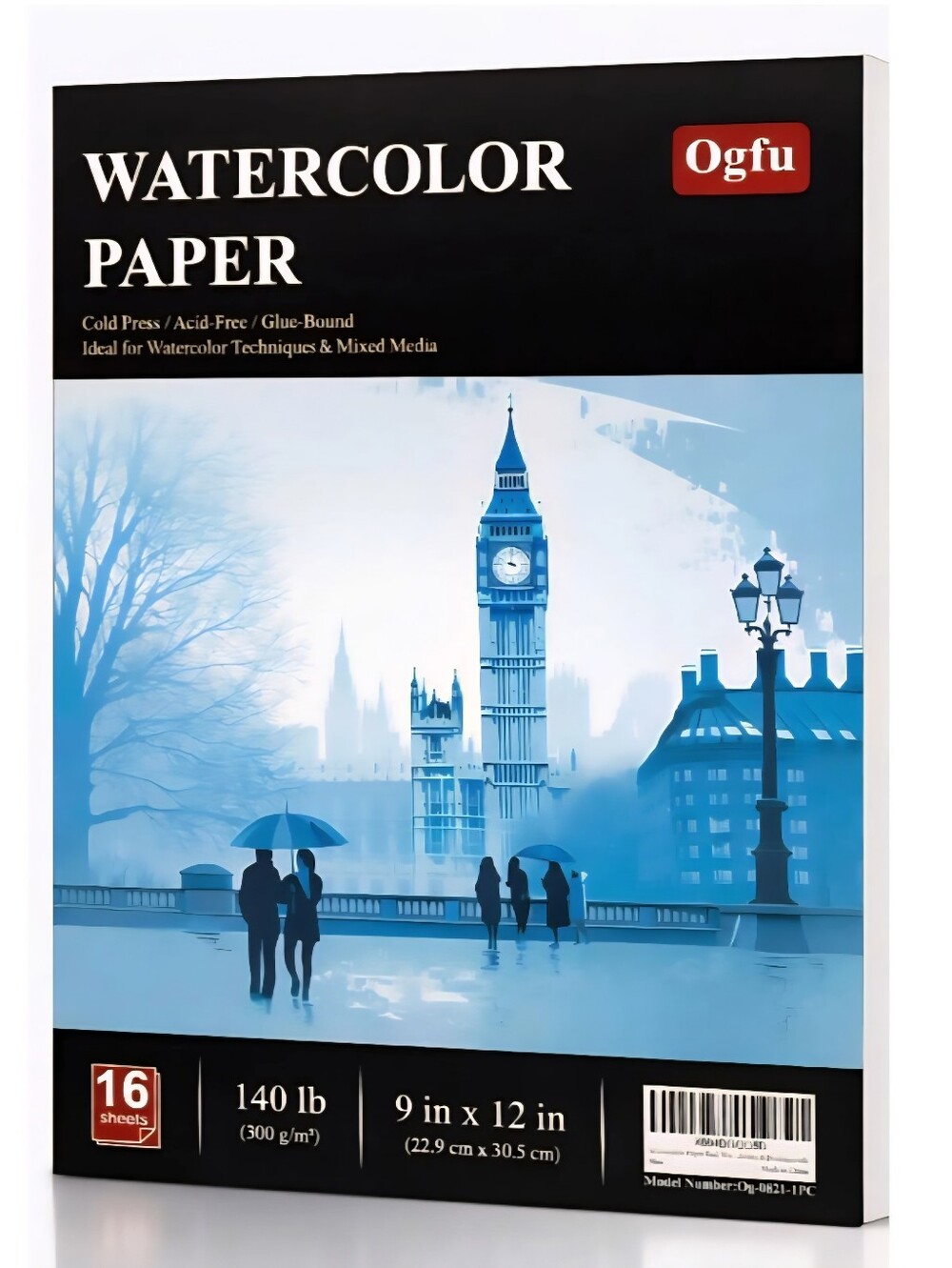 Ogfu Watercolor Paper 9"x12" 140lb 16 Sheet Pad Make ACEOs Bundle of 2 Pads NEW